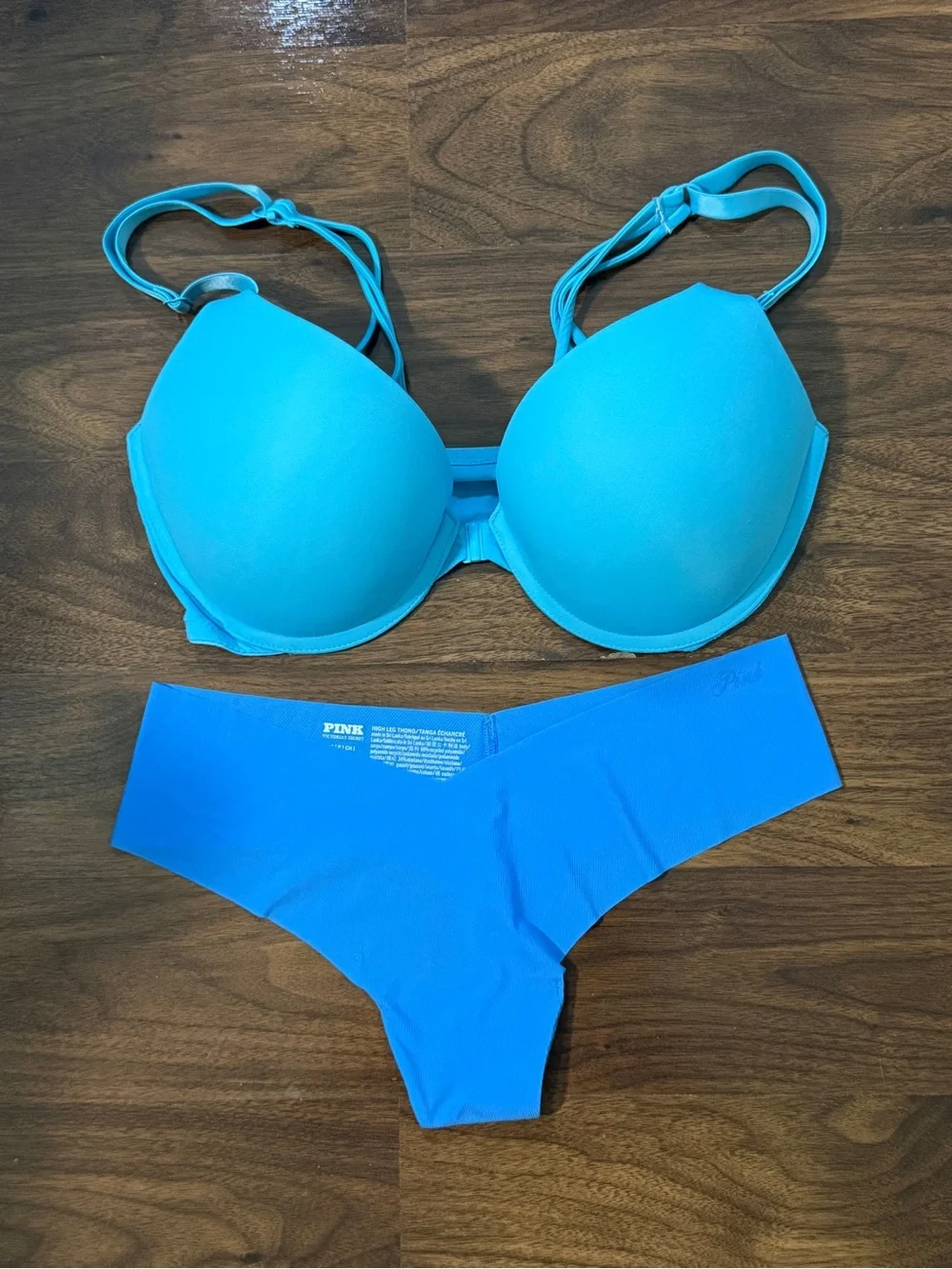 NWOT PINK Victoria's Secret Strappy Wear Eveywhere Bra & Thong Set